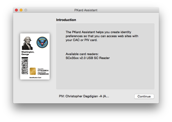 piv card reader for mac