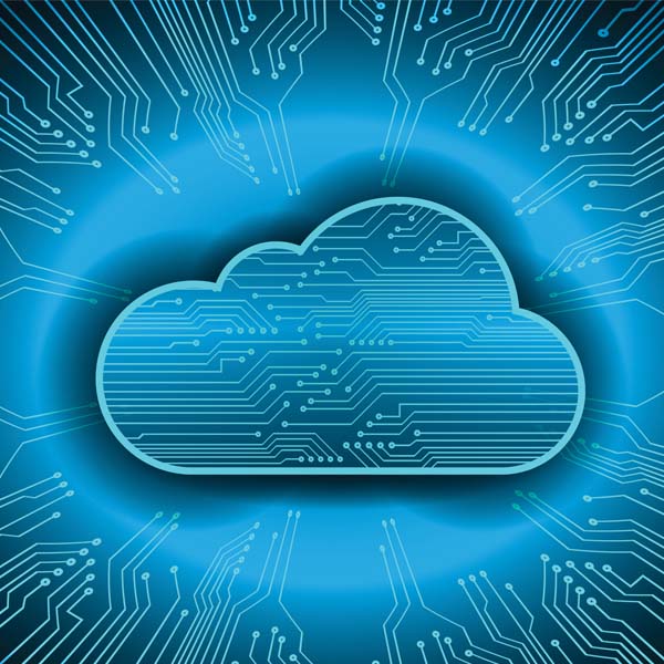 Cloud shape on an 3d image of a circuit board